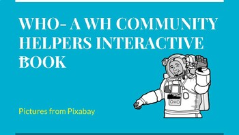 Preview of WH Questions Community Helpers Interactive Book (WHO Questions) Cartoon Version