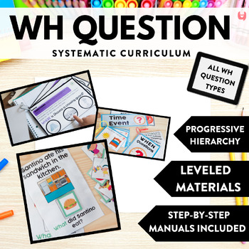 Preview of WH Questions Curriculum Bundle with Short Stories for Speech Therapy