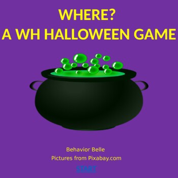 Preview of WH Questions PowerPoint Mini Game WHERE? Halloween Edition