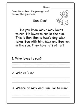 WH Questions Reading Comprehension Worksheets All About Animal For ...