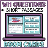 Short Stories WH Question Picture Comprehension Boom Cards