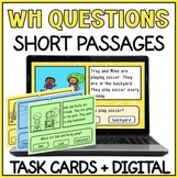 WH Questions Short Stories Task Cards -  Reading Comprehen