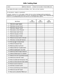 WH Questions Skills Tracking Sheet