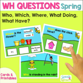 WH Questions Spring Speech Language Therapy Activities and Cards
