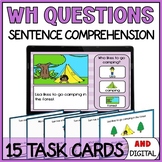 WH Questions Task Cards with Visuals - Sentence Comprehens