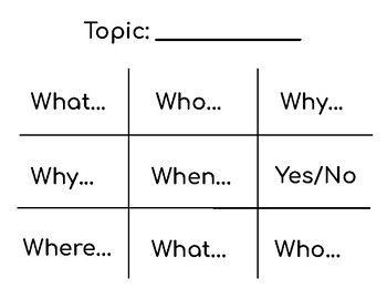 WH Questions Tic=Tac-Toe by SureSpeechie | TPT