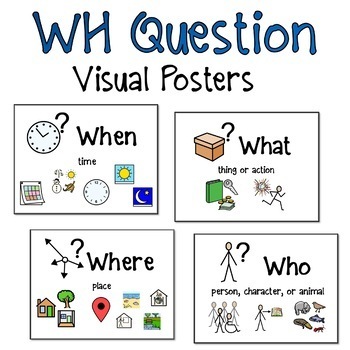 wh questions visual task cards with symbols autism and special education