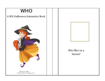 Preview of WH Questions- WHO Halloween Edition Adapted- Interactive Book (ABLLS-R Aligned)