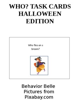 Preview of WH Questions (WHO) Halloween Edition Task Cards (6 Cards)