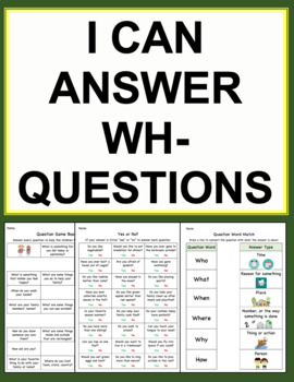 Preview of WH Questions - Who, What, When, Where, Why and How