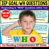 WH Questions for Reading Comprehension Reading Passages WH