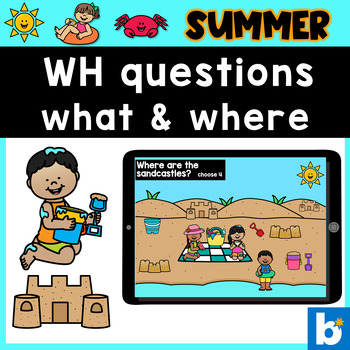 WH Questions Boom Cards | what questions | where questions Boom Cards