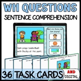Wh Questions with Visuals Task Cards - Sentence Comprehens