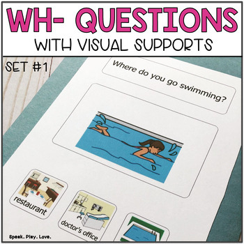 WH Questions Speech Therapy Cards with Visuals (Set #1)