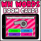 WH Words BOOM Cards Digraphs Picture Word Match