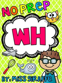 WH Worksheets Activities {NO PREP } by Miss Giraffe TpT