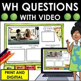 WH questions activities with VIDEOS WH social skills flipb