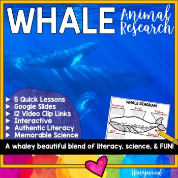 Preview of WHALES  . 5 days of FUN animal research w/ video links, literacy, science