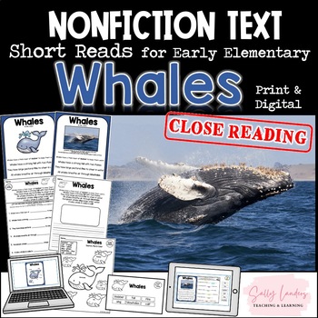 Preview of WHALES Nonfiction CLOSE READING Print & Digital Pack