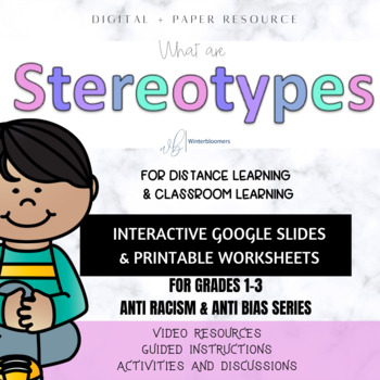 Preview of WHAT ARE STEREOTYPES? //Intro lesson for primary grades//Antiracism+bias series
