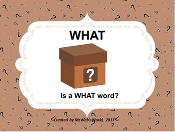 Preview of WHAT Is A What Word?
