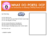 WHAT DO POETS DO? An Introduction to Reading and Writing P