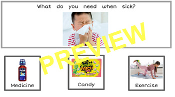 Preview of WHAT DO YOU NEED WHEN....? - Communication & Life Skills questions for SPED