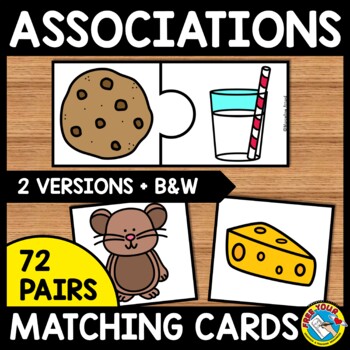 Preview of WHAT GOES TOGETHER? WORD ASSOCIATIONS MATCHING ACTIVITY CARD PICTURE PAIRS TASK
