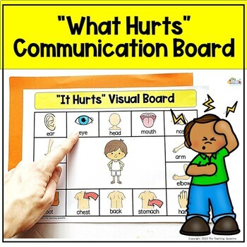 Preview of WHAT HURTS VISUAL COMMUNICATION BOARD Autism & Special Ed