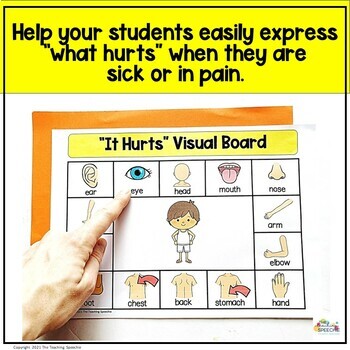 What Hurts Communication Board | Health and Wellness Visual for Sick Pain  Help