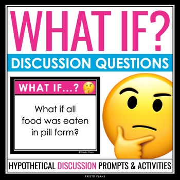 Preview of Discussion Activity - What If? Speaking Activity Prompt Cards and Assignments