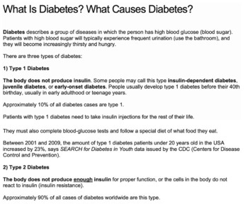 Preview of WHAT IS DIABETES: Scaffolded Research Organizer with Reflection (ESOL/SPED)
