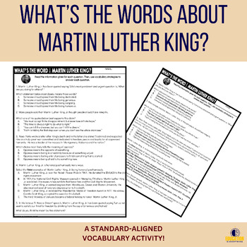 Preview of WHAT'S THE WORDS ABOUT MARTIN LUTHER KING?