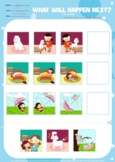 WHAT WILL HAPPEN NEXT, 4 pictures sequencing, sequence, speech therapy, FREEBIE