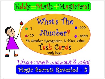 Preview of Number Recognition and Place Value: WHAT'S THE NUMBERS? Task Cards That Work!