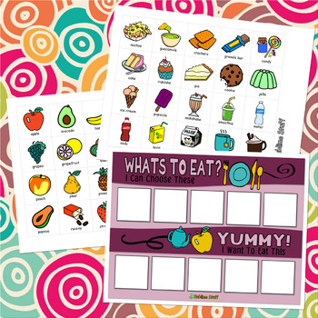 Preview of WHATS TO EAT Printable Aide, Kids Visual Mealtime Planner, Food Choice Helper
