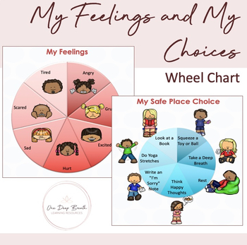 Preview of WHEEL CHART - My Feelings and My Choices Conscious Discipline Safe Place Visuals