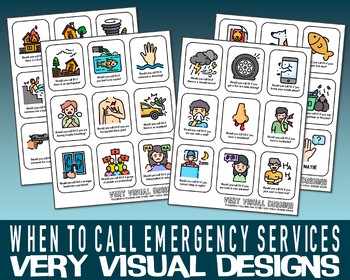 Preview of WHEN TO CALL 911 Emergency Services Flash Cards : safety health life skills