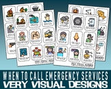 WHEN TO CALL 911 Emergency Services Flash Cards : safety h