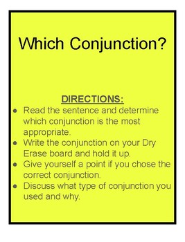 Preview of WHICH CONJUNCTION? COMPLEX AND COMPOUND CONJUNCTION GAME