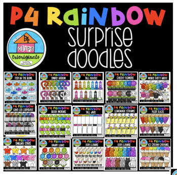 Preview of P4 RAINBOW Surprise Doodles BUNDLE (P4Clips Triorignals)