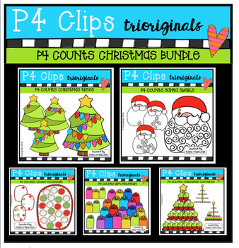 Preview of P4 COUNTS Christmas BUNDLE (P4 Clips Trioriginals Digital Clip Art)