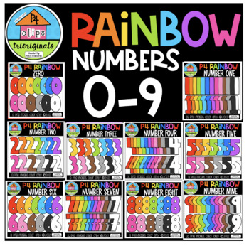 Preview of P4 RAINBOW Numbers (P4Clips Trioriginals) RAINBOW CLIPART