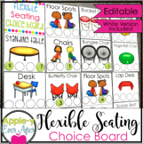 WHITE EDITABLE Flexible Seating Management Choice Board Chart