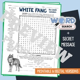 WHITE FANG Word Search Puzzle Novel, Book Review Activity 