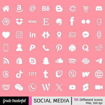 Preview of WHITE Social Media Icons
