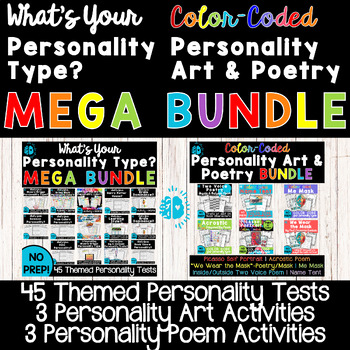 Preview of WHO AM I MEGA BUNDLE | 50+ Personality Type Inventories, Glyph Art, & Poetry