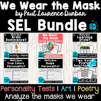Preview of BLACK HISTORY MONTH | We Wear the Mask Art Poetry & Personality Types Bundle