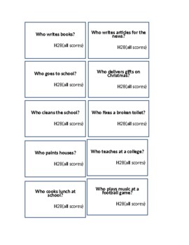 Preview of WHO Questions (ABLLS-R H 28) 50 SMALL Task Cards