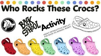 Preview of WHO ROCKS THESE CROCS? (Back to School Activity and Display)